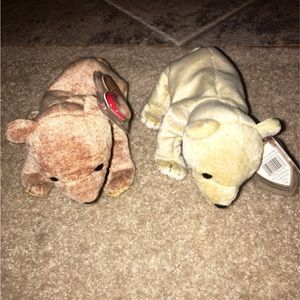 Ty Beanie Babies Pecan and Almond Bears